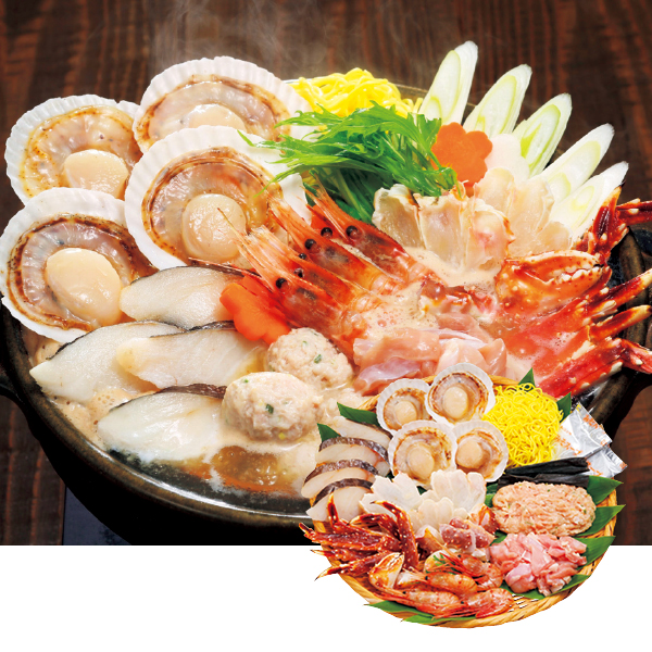 エスケイフーズ 北海道知床どりとたらばがにの出汁で味わう海鮮水炊き（みそラーメン付）（037022） 商品サムネイル