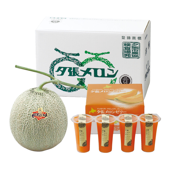 北海道夕張市産（JA夕張市） 夕張メロン、優品L＆夕張メロンゼリーエスト（017116） 商品サムネイル