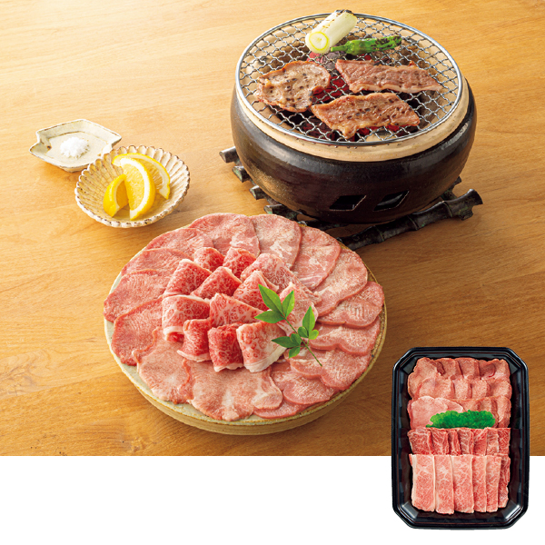 国産黒毛和牛ばらカルビ焼肉と牛たんセット（483902） 商品サムネイル