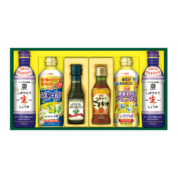 日清オイリオ バラエティオイル＆キッコーマンしぼりたて生しょうゆギフト（112156） 商品サムネイル