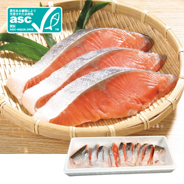 しだや ASC認証  岩手県産養殖塩銀鮭切身（甘塩味）（042024） 商品サムネイル