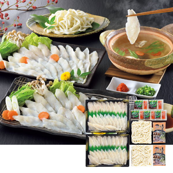 ヤマモ水産 ふぐしゃぶしゃぶ鍋・うどん付きセット（036050） 商品サムネイル