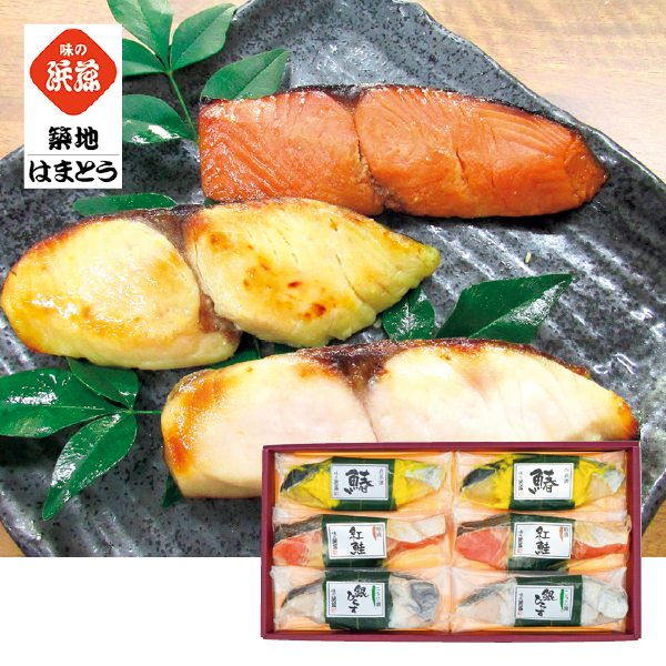 築地 味の浜藤 3種の味 笹巻漬魚詰合せ（3種6切）（098087） 商品サムネイル