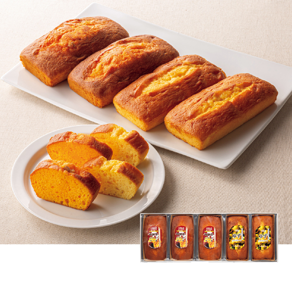 栗原園 安納いも・木頭ゆずパウンドケーキセット5個入り（182447） 商品サムネイル